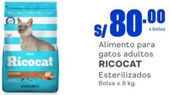 Makro Alimento para gatos adultos RICOCAT Esterilizados Bolsa x 9 kg. oferta