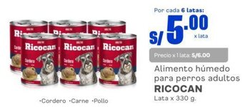 Makro Alimento húmedo para perros adultos RICOCAN Lata x 330 g. oferta