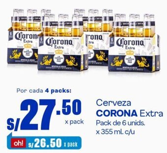Makro Cerveza CORONA Extra Pack de 6 unids. x 355 ml. c/u oferta