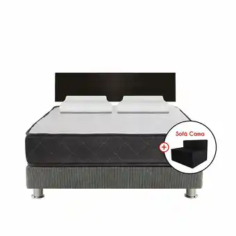 Tottus Dormitorio samay 2 plazas + cabecera + sofa cama + 02 almohadas oferta