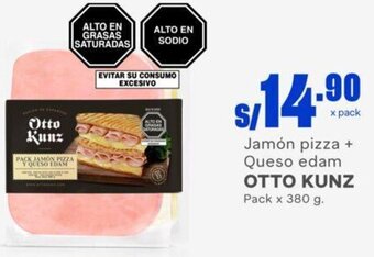 Makro Jamón pizza + Queso edam OTTO KUNZ Pack x 380 g. oferta