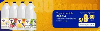 Makro Yogurt bebible GLORIA Sabores variados Galón x 1.7 kg. oferta