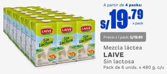 Makro Mezcla láctea LAIVE Sin lactosa Pack de 6 unids. x 480 g. c/u oferta