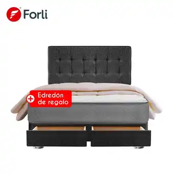 Tottus Dormitorio polaris 2 plazas con cajones + colchon + box con cajones + cabecera + almohadas + edredon oferta