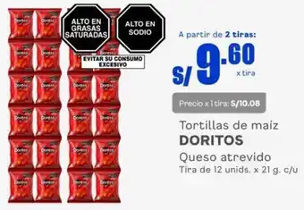 Makro Tortillas de maíz DORITOS Queso atrevido Tira de 12 unids. x 21 g. c/u oferta