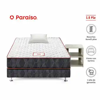 Tottus Cama nappy 1.5 plazas + velador cenizo claro oferta