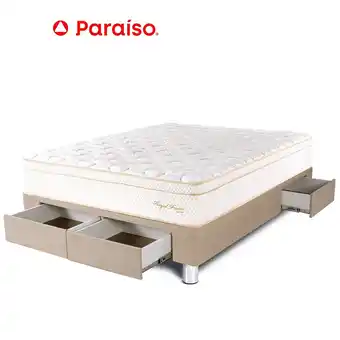 Tottus Cama cajones royal prince 2 plazas champagne oferta