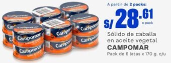 Makro Sólido de caballa en aceite vegetal CAMPOMAR Pack de 6 latas x 170 g. c/u oferta
