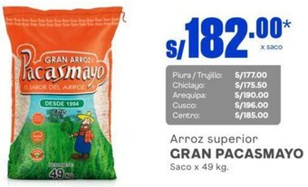 Makro Arroz superior GRAN PACASMAYO Saco x 49 kg. oferta