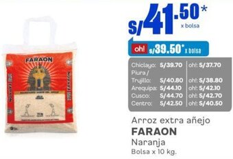 Makro Arroz extra añejo FARAON Naranja Bolsa x 10 kg. oferta