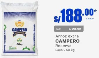 Makro Arroz extra CAMPERO Reserva Saco x 50 kg. oferta