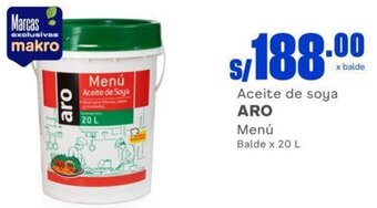 Makro Aceite de soya ARO Menú Balde x 20 L oferta