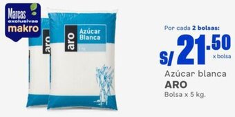 Makro Azúcar blanca ARO Bolsa x 5 kg. oferta