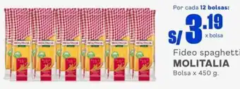Makro Fideo spaghetti MOLITALIA Bolsa x 450 g. oferta