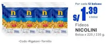 Makro Fideos NICOLINI Bolsa x 225/235 g. oferta