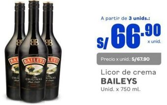 Makro Licor de crema BAILEYS Unid. x 750 ml. oferta