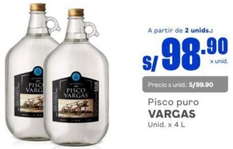 Makro Pisco puro VARGAS Unid. x 4 L oferta