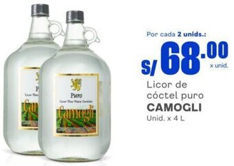 Licor de cóctel puro CAMOGLI Unid. x 4 L