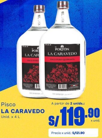 Makro Pisco LA CARAVEDO Unid. x 4 L oferta