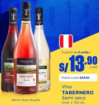 Makro Vino TABERNERO Semi seco Unid. x 750 ml. oferta