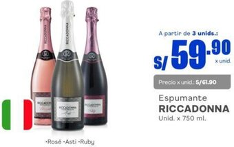 Makro Espumante RICCADONNA Unid. x 750 ml. oferta
