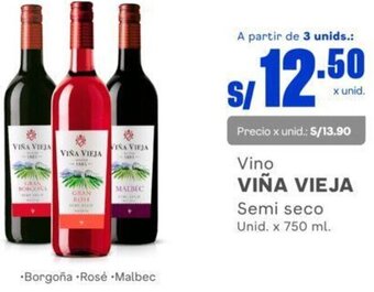 Makro Vino VIÑA VIEJA Semi seco Unid. x 750 ml. oferta