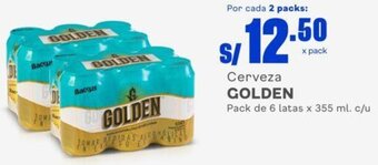 Makro Cerveza GOLDEN Pack de 6 latas x 355 ml. c/u oferta