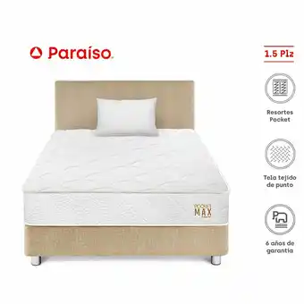 Tottus Dormitorio pocket max 1.5 plaza champagne oferta