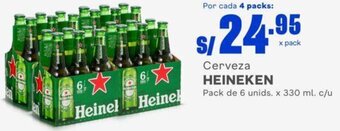 Makro Cerveza HEINEKEN Pack de 6 unids. x 330 ml. c/u oferta