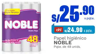 Plaza Vea Papel higiénico NOBLE Pqte. de 48 unids. oferta