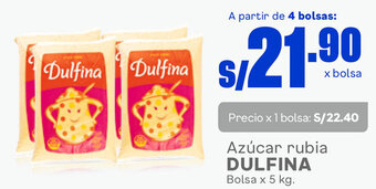 Plaza Vea Azúcar rubia DULFINA Bolsa x 5 kg. oferta