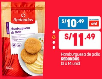 Plaza Vea Hamburguesa de pollo REDONDOS bl x 14 unid oferta