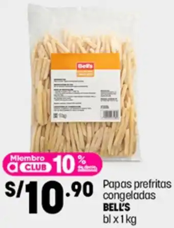 Plaza Vea 90 Papas prefritas congeladas BELL'S blx1kg oferta