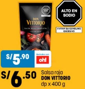 Plaza Vea Salsa Roja DON VITTORIO dp x 400 g oferta