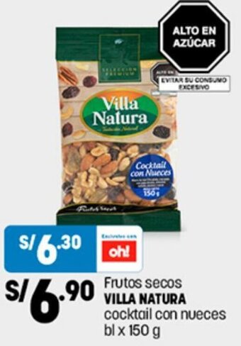 Plaza Vea Frutos secos VILLA NATURA cocktail con nueces bl x 150 g oferta