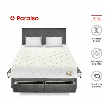 Tottus Dormitorio pocket max con cajones king oferta
