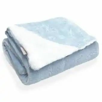 Tottus Edredon flannel sherpa celeste 90x110cm oferta