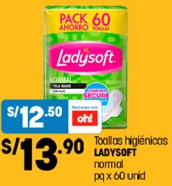 Plaza Vea Toallas higiénicas LADYSOFT normal pq x 60 unid oferta