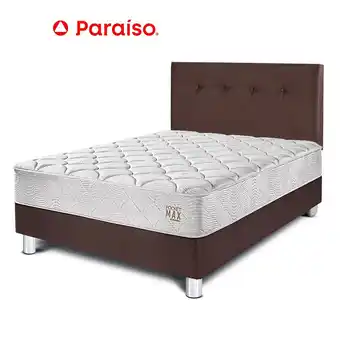 Tottus Dormitorio pocket max 1.5 plaza chocolate oferta