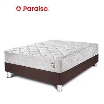 Tottus Cama pocket max 1.5 plaza chocolate oferta