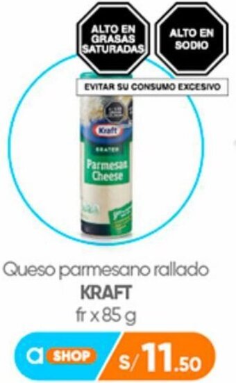 Plaza Vea Queso parmesano rallado KRAFT fr x 85 g oferta