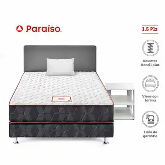 Tottus Dormitorio nappy 1.5 plazas + velador blanco oferta