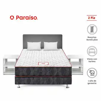 Tottus Dormitorio nappy 2 plazas + velador blanco oferta
