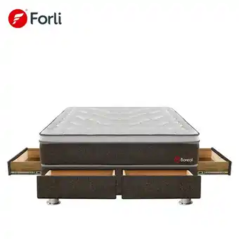Tottus Cama boreal pocket con 4 cajones queen+2 almohadas+protector oferta