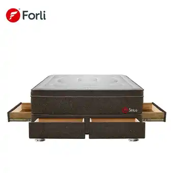 Tottus Cama sirius pocket con 4 cajones 2 plazas +2 almohadas+protector oferta