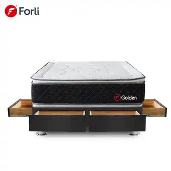 Tottus Cama golden pocket con 4 cajones 2 plazas+2 almohadas+protector oferta