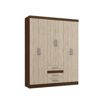 Tottus Ropero 6 puertas 3 cajones cacao malbec oferta