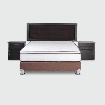 Tottus Box tarima + 01 colchón savama queen + 01 cabecera + 02 veladores oferta