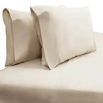 Tottus Juego de sabanas beige queen 150 hilos oferta