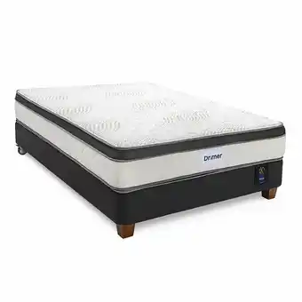 Tottus Cama americana pocket visco 1.5 plaza + 01 almohada + 01 protector oferta